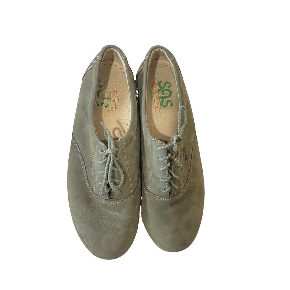 SAS Tripad Comfort Women's Shoes 8 M Olive Green Suede Leather Lace Up Oxfords
